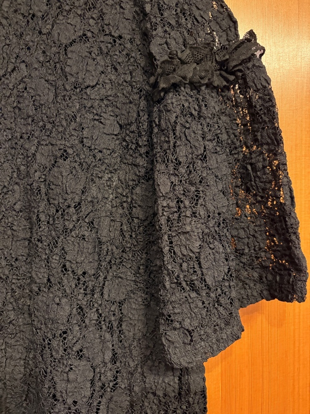 Maison Martin Margiela Black Lace Shift Dress with Statement Sleeves - Picture 4 of 5